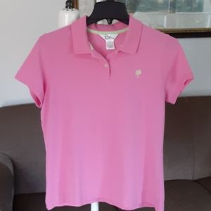 Lily Pulitzer Pink Polo Shirt White Label